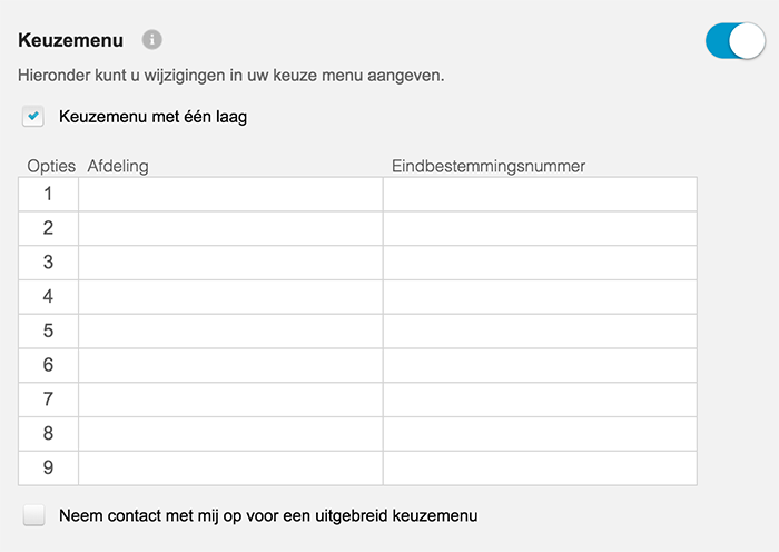 support menu